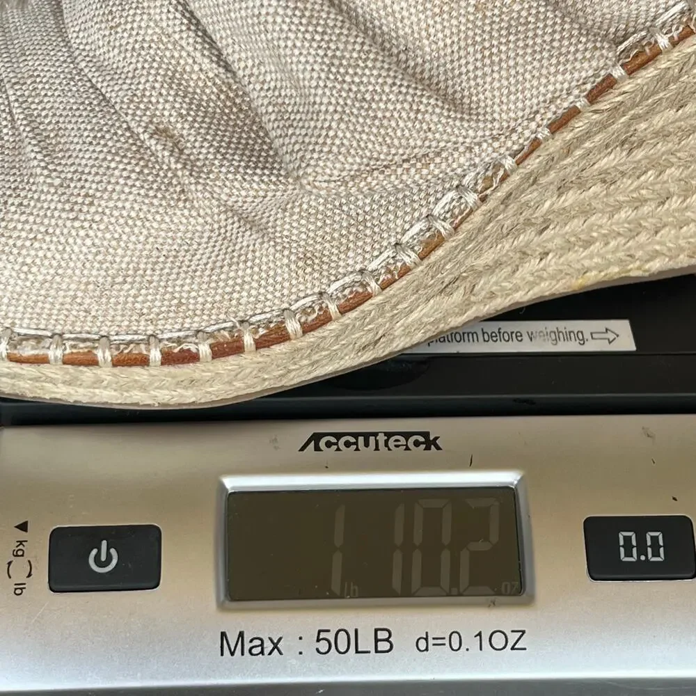 Sugar Hundreds‎ Wedge Sandal 11 Beige Linen Slip On Bow Espadrille Coconut Girl